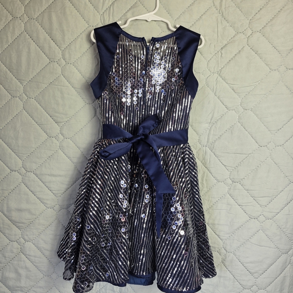 Rare Editions Little Girls Beaded Sequin Social Dress Gently Used Size 6-7